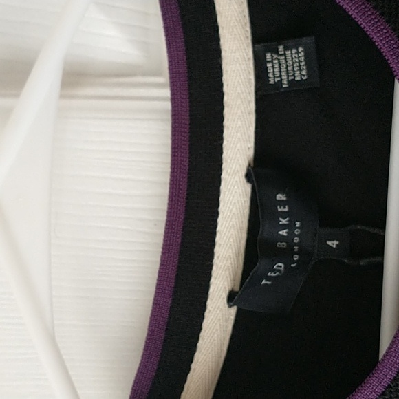 TED BAKER LONDON Black Short Sleeve Top Sz 4 - Picture 3 of 7